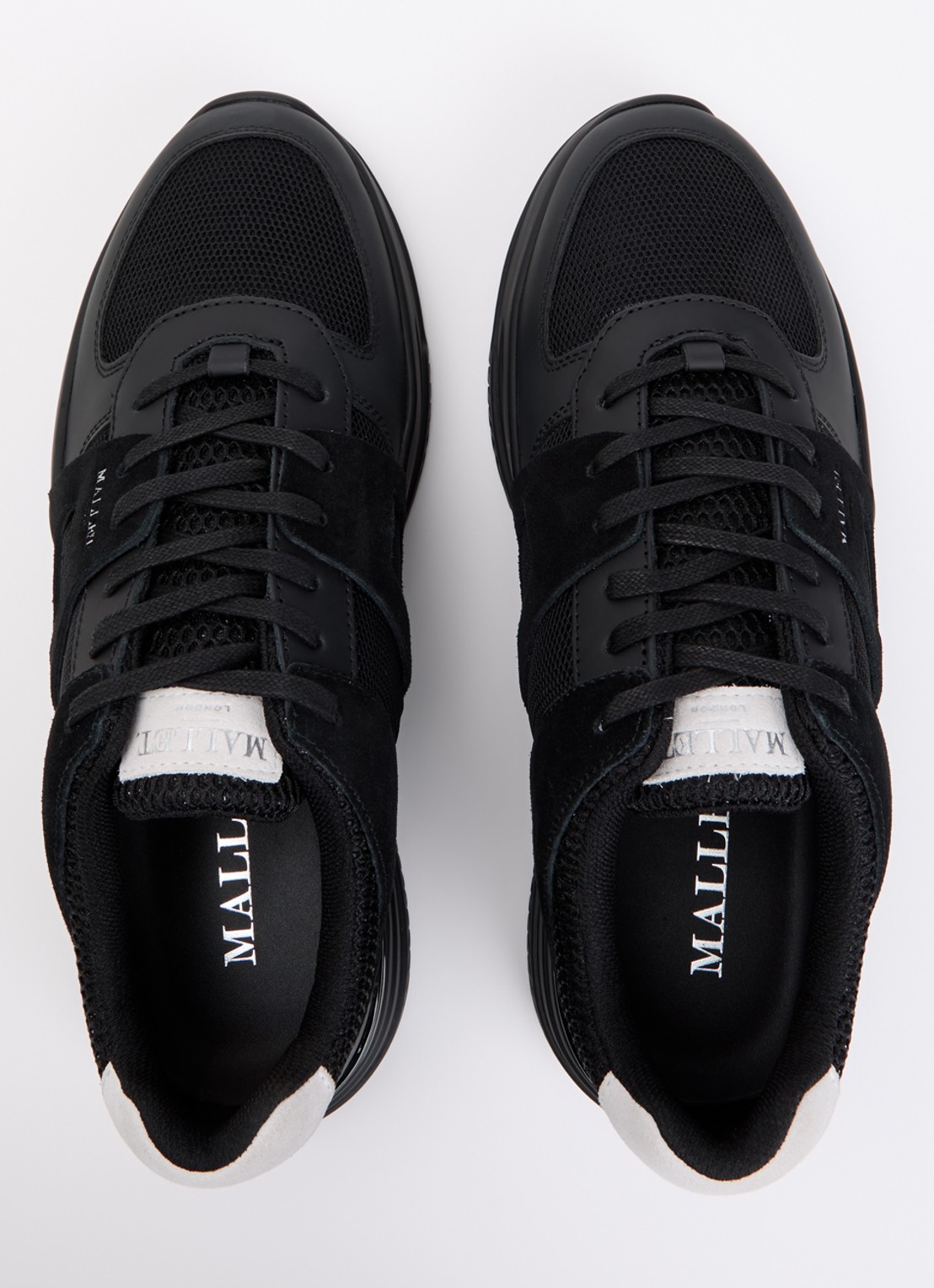 Mallet Marquess sneaker van mesh met suède details - detail 4 zwart
