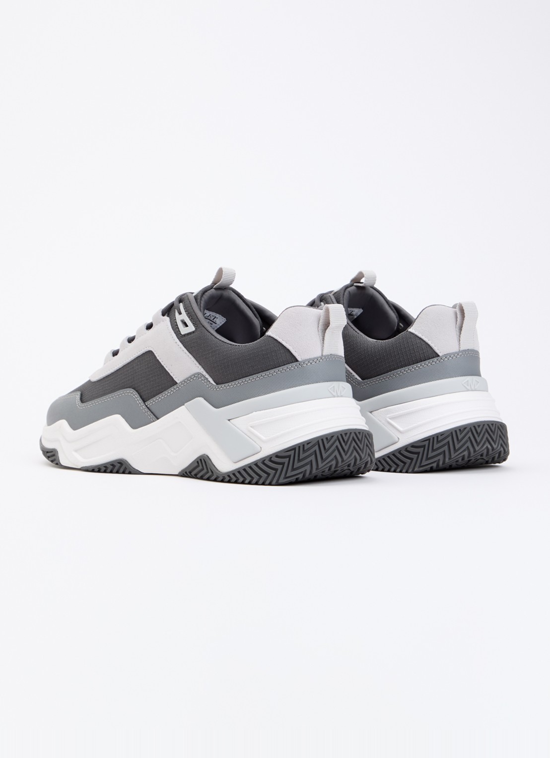 Mallet Odessy sneakers met leren details  - achterkant 2 antraciet