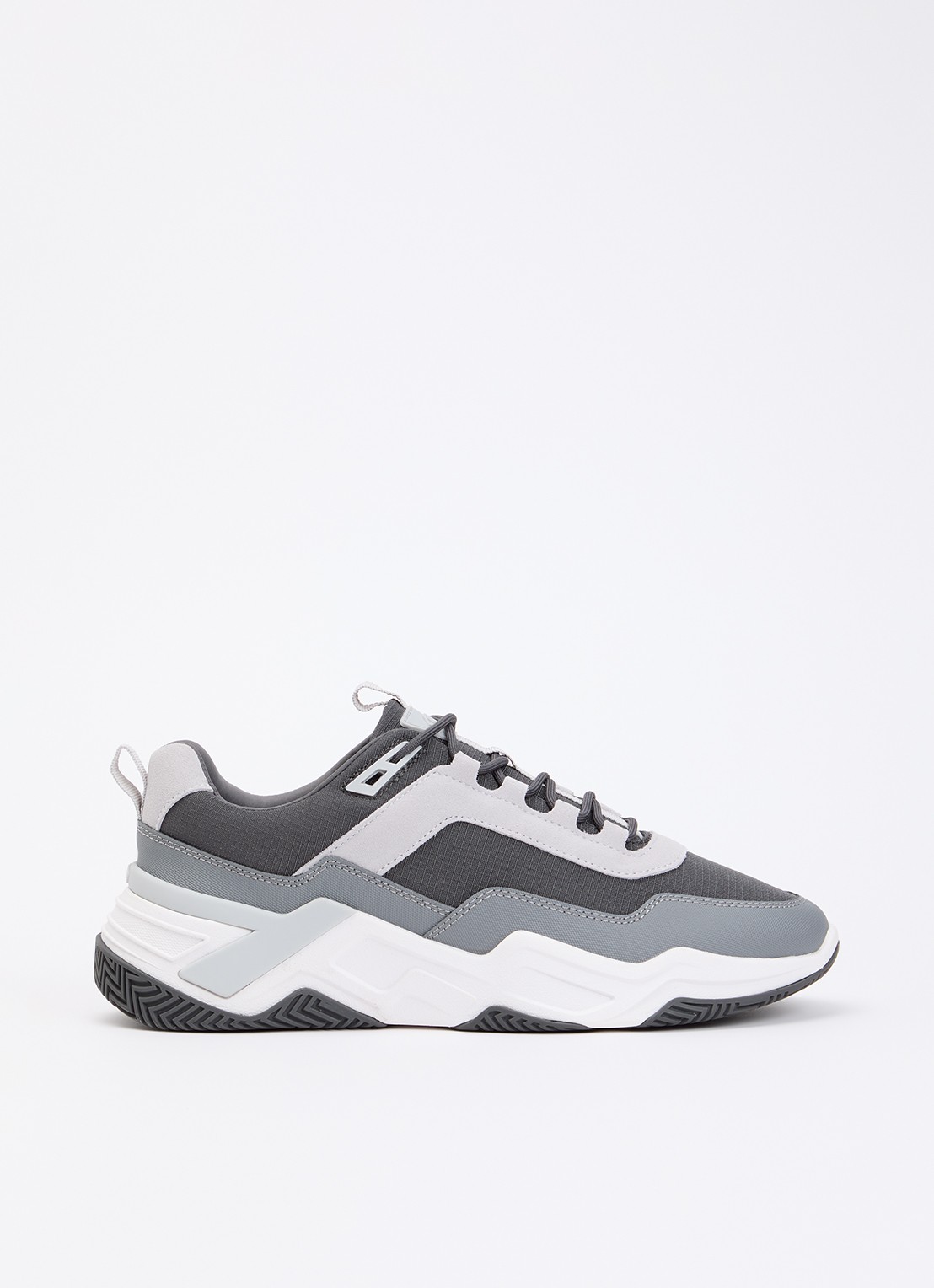 Mallet Odessy sneakers met leren details  - voorkant antraciet