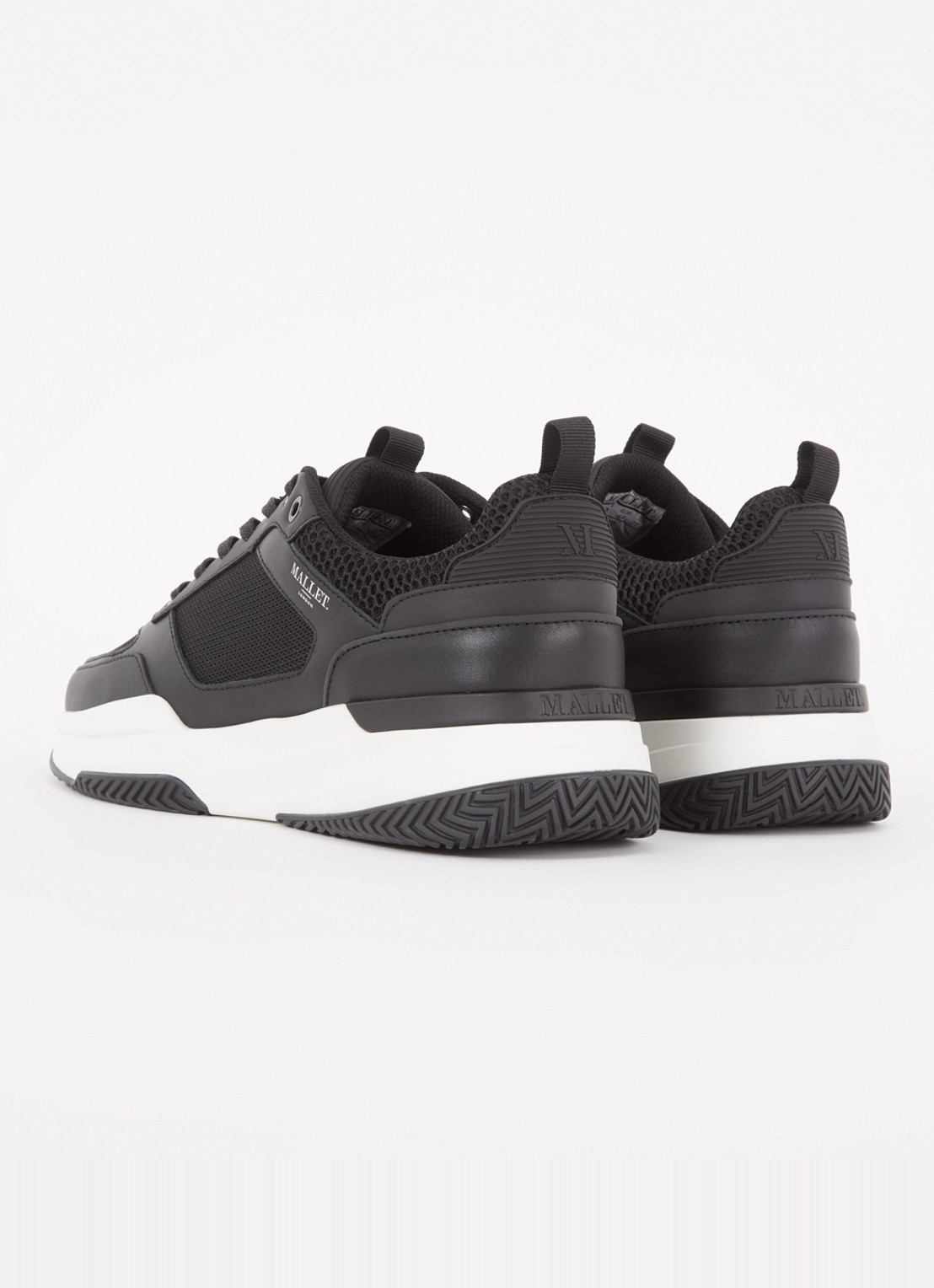Mallet Radnor sneaker van mesh met leren details  - achterkant 2 zwart