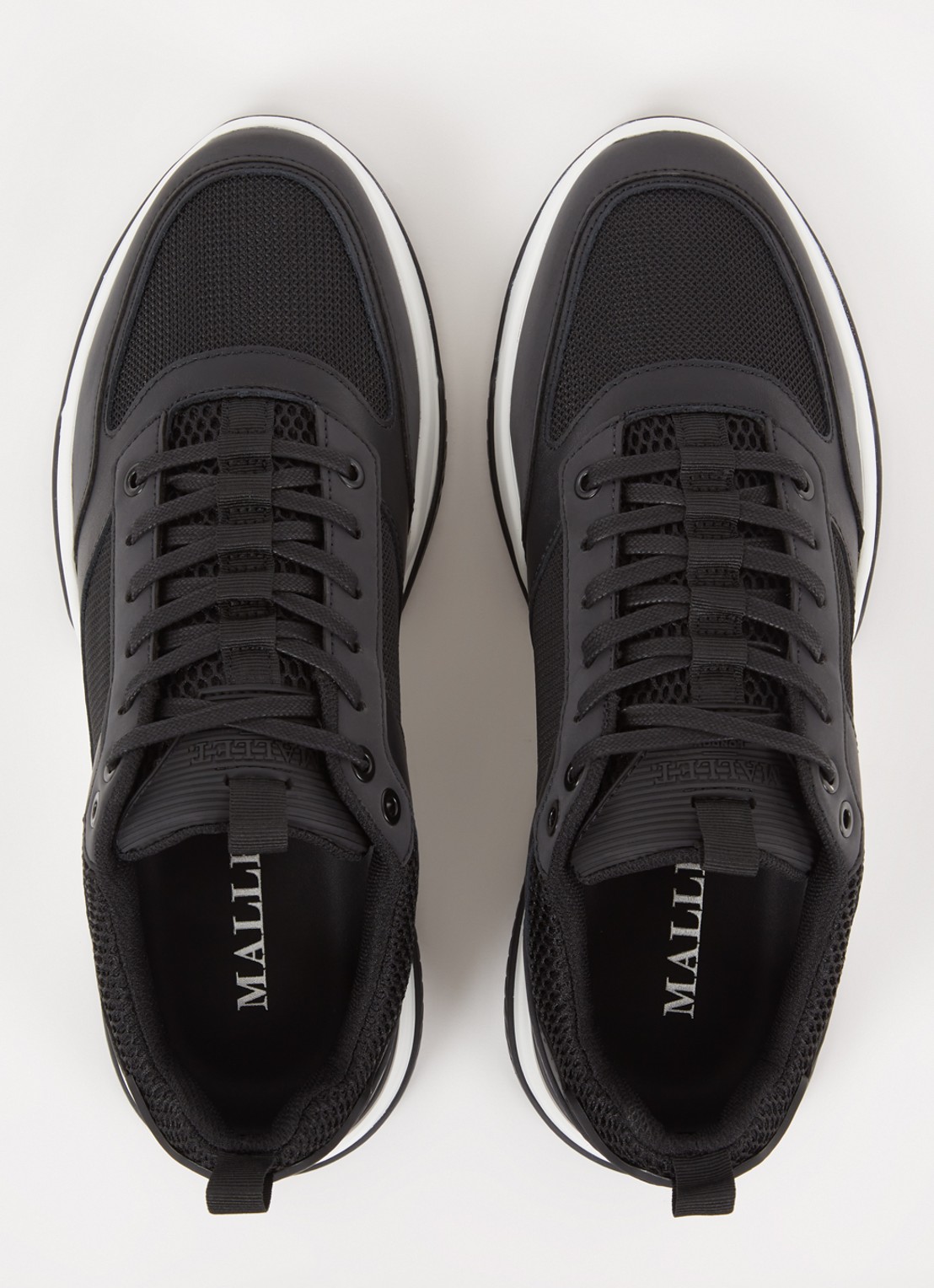 Mallet Radnor sneaker van mesh met leren details  - detail 4 zwart