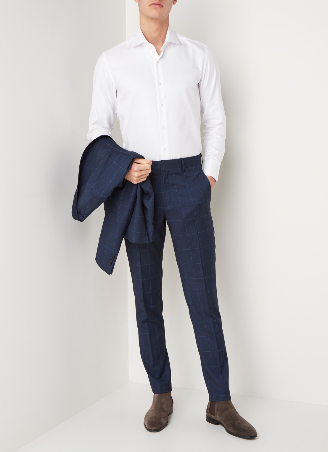 Mango Alfred regular fit strijkvrij overhemd - voorkant 2 wit