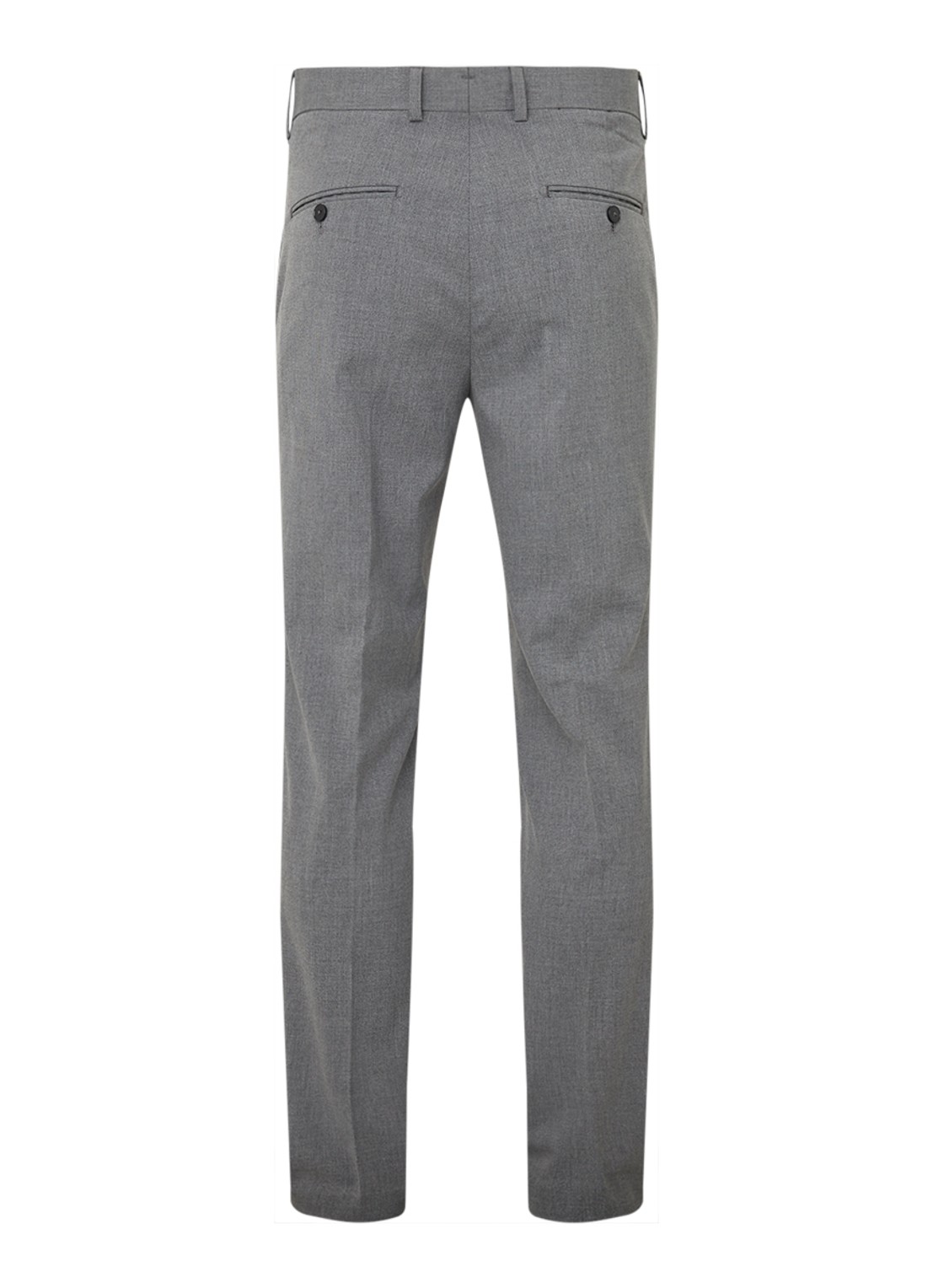 Mango Brasilia slim fit pantalon met persplooi - achterkant 2 grijs