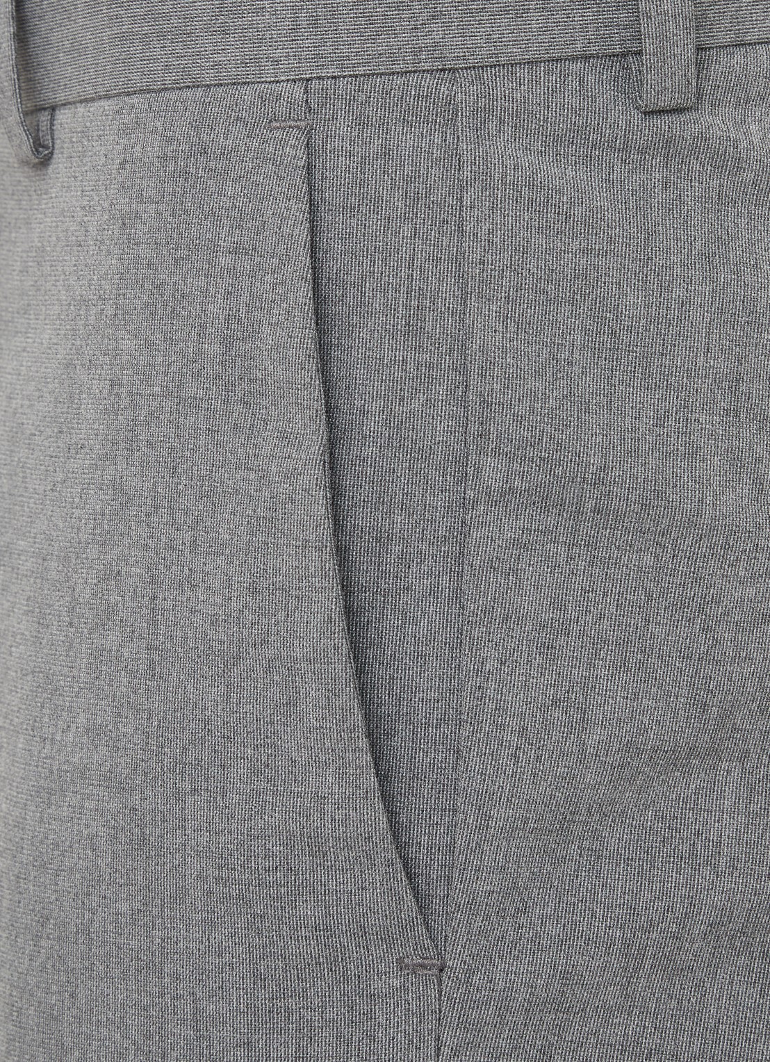 Mango Brasilia slim fit pantalon met persplooi - detail grijs