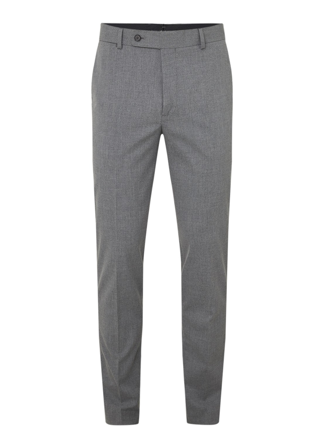 Mango Brasilia slim fit pantalon met persplooi - voorkant 3 grijs