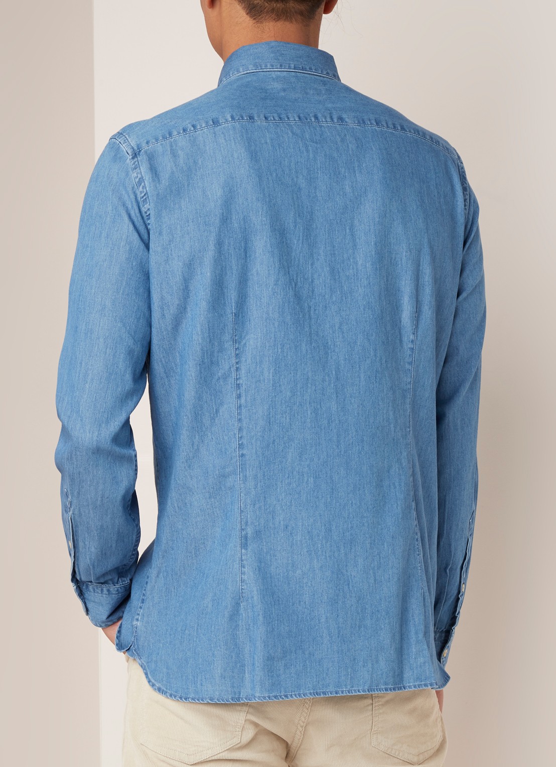 Mango Chambre slim fit overhemd van denim - achterkant jeans