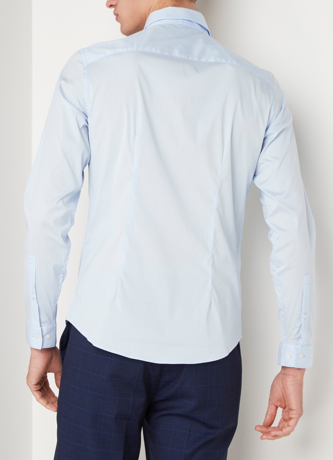 Mango Emotion super slim fit overhemd  - achterkant 2 lichtblauw