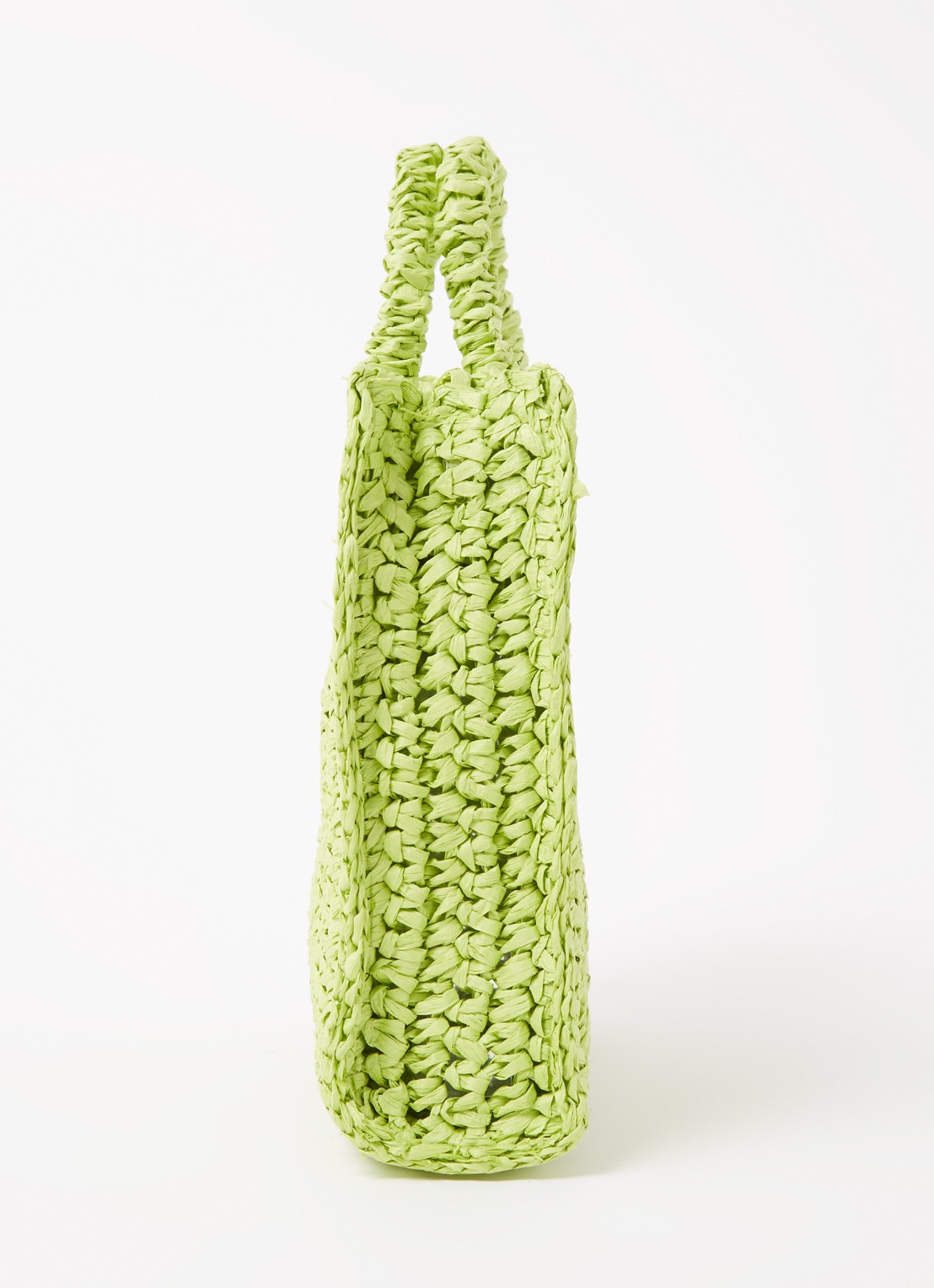 Mango Fez handtas van stro - detail 2 lime