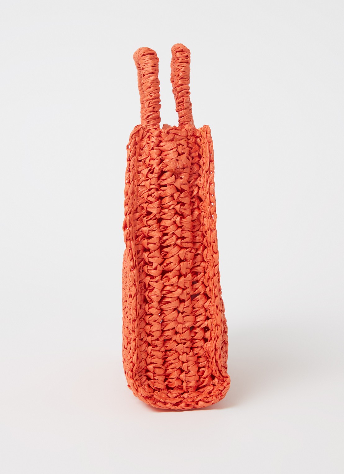 Mango Fez handtas van stro - detail 2 orange