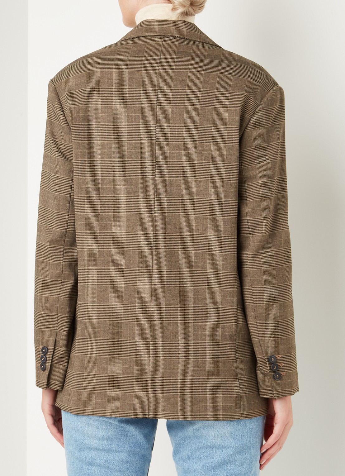 Mango James blazer met ruitdessin - achterkant bruin