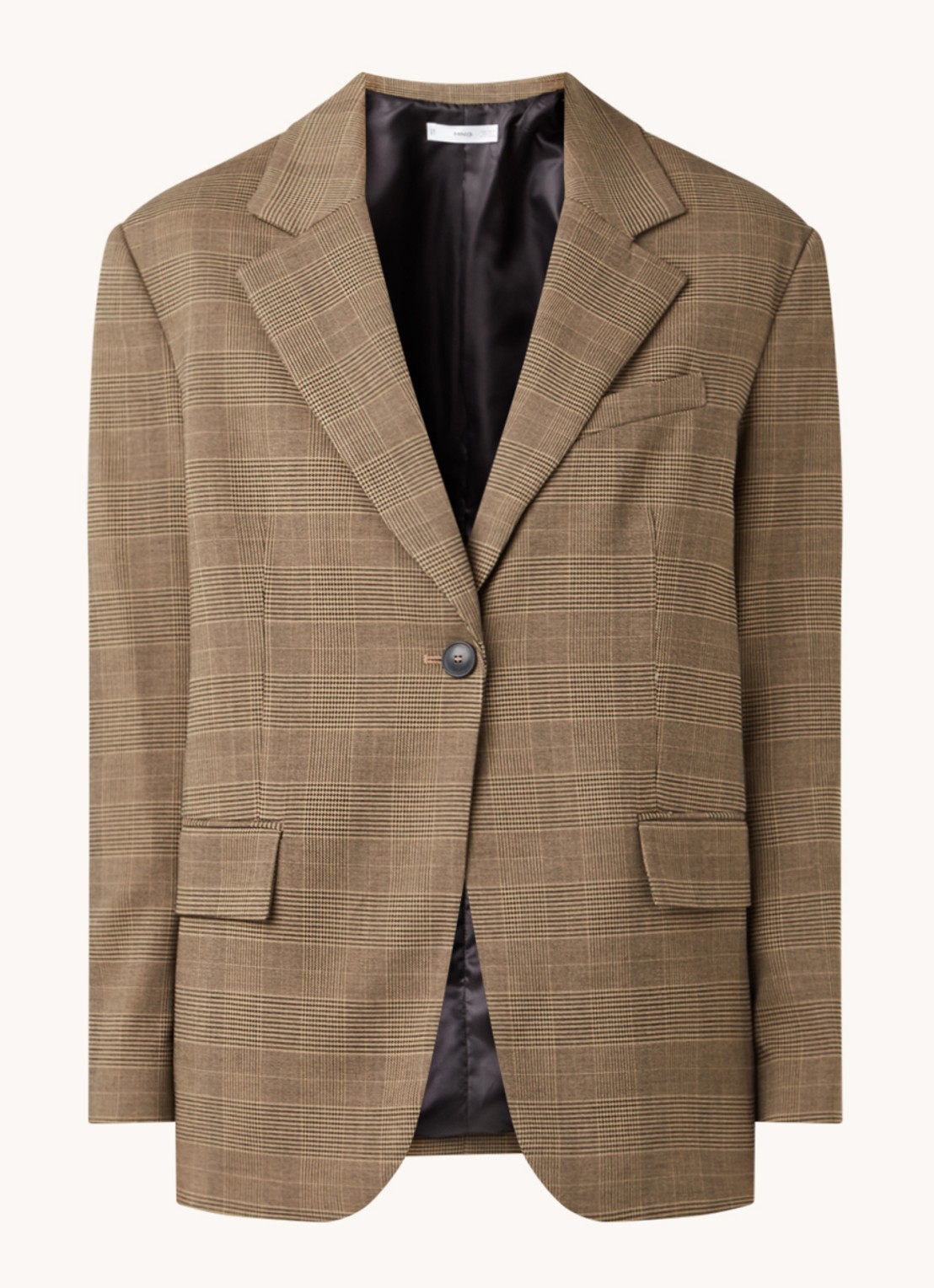 Mango James blazer met ruitdessin - voorkant 2 bruin