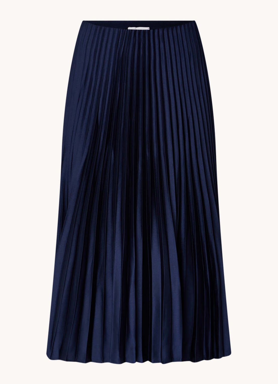 Mango Plisado midirok van satijn met plissé - voorkant 2 donkerblauw