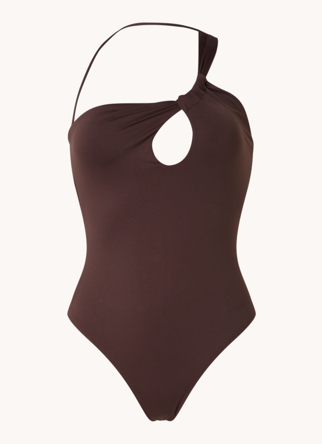Mango Rachel badpak zonder beugel met cut-out detail - voorkant 2 donkerbruin