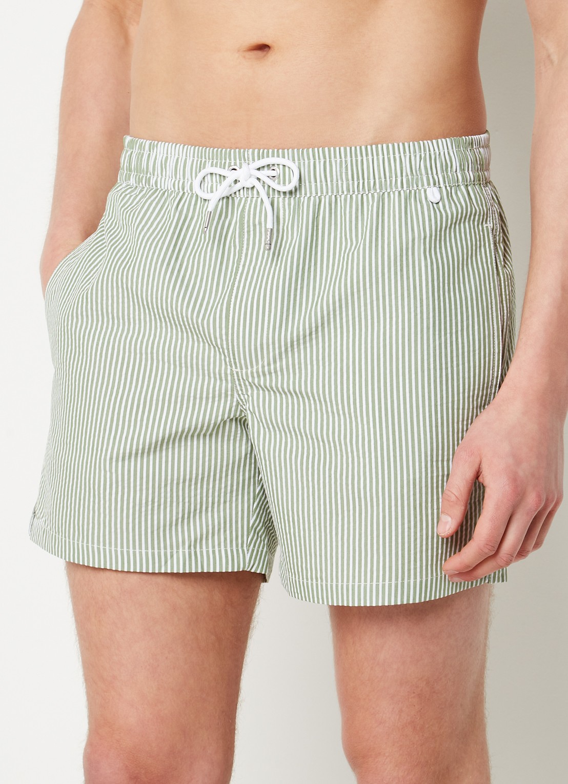 Mango Seer zwemshorts met streepprint - detail 4 groen