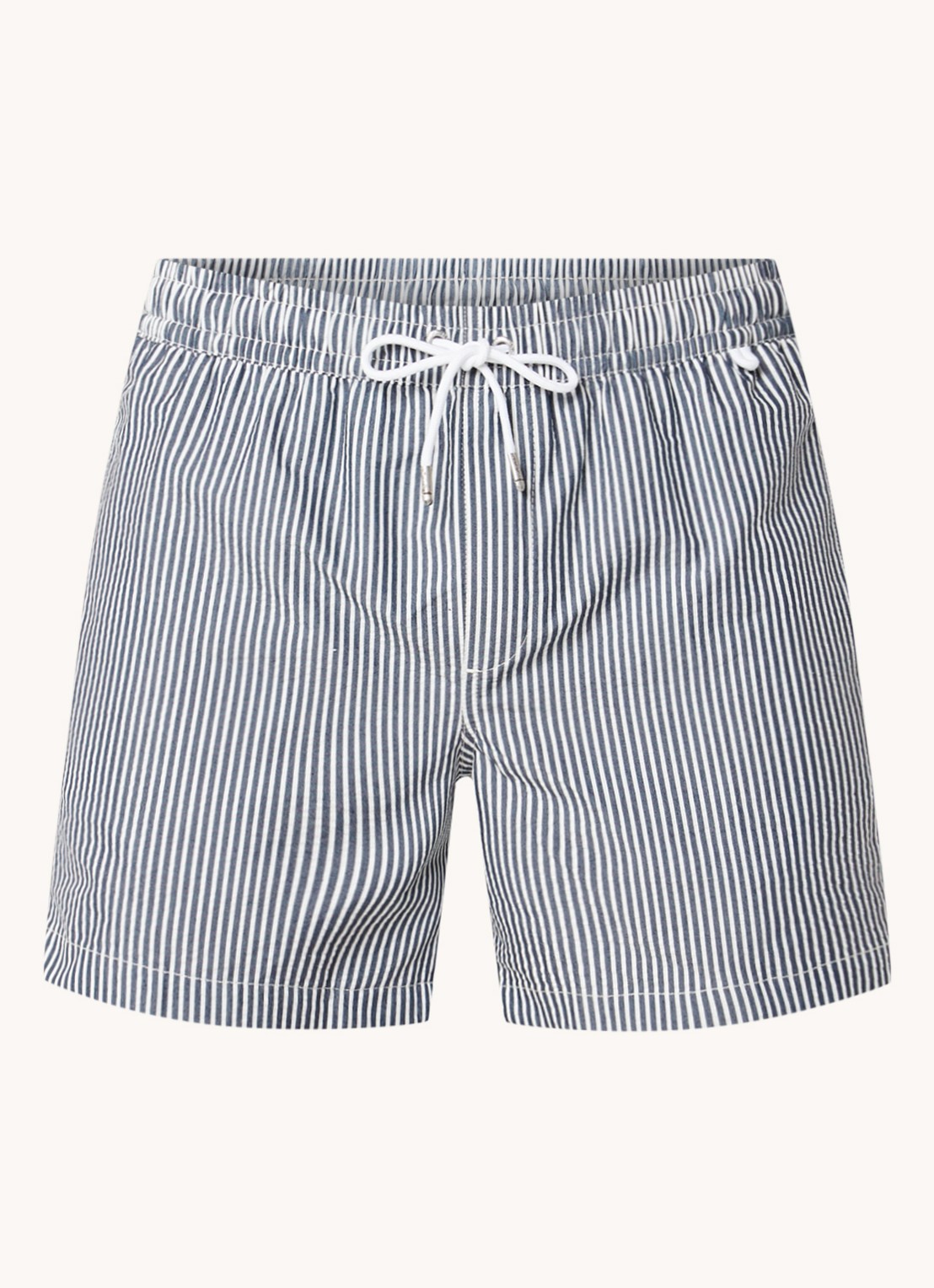 Mango Seer zwemshorts met streepprint - voorkant 3 donkerblauw
