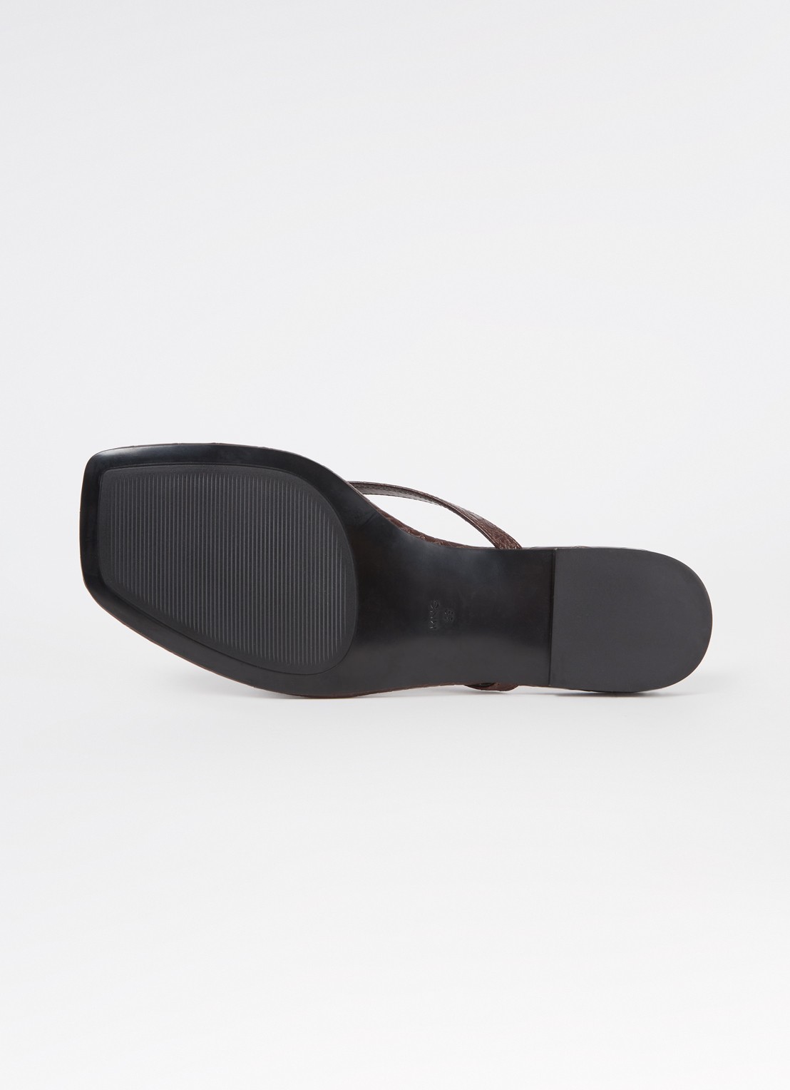 Mango Tutti slipper met crocostructuur  - detail 4 donkerbruin