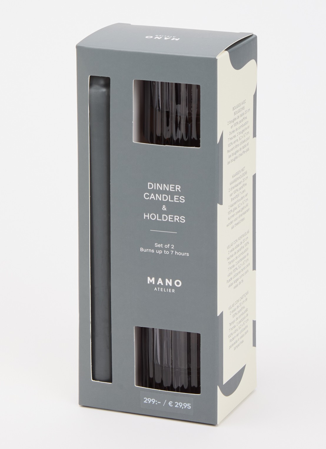 Mano Atelier Dinerkaars met houder set van 2  - detail 3 grijs