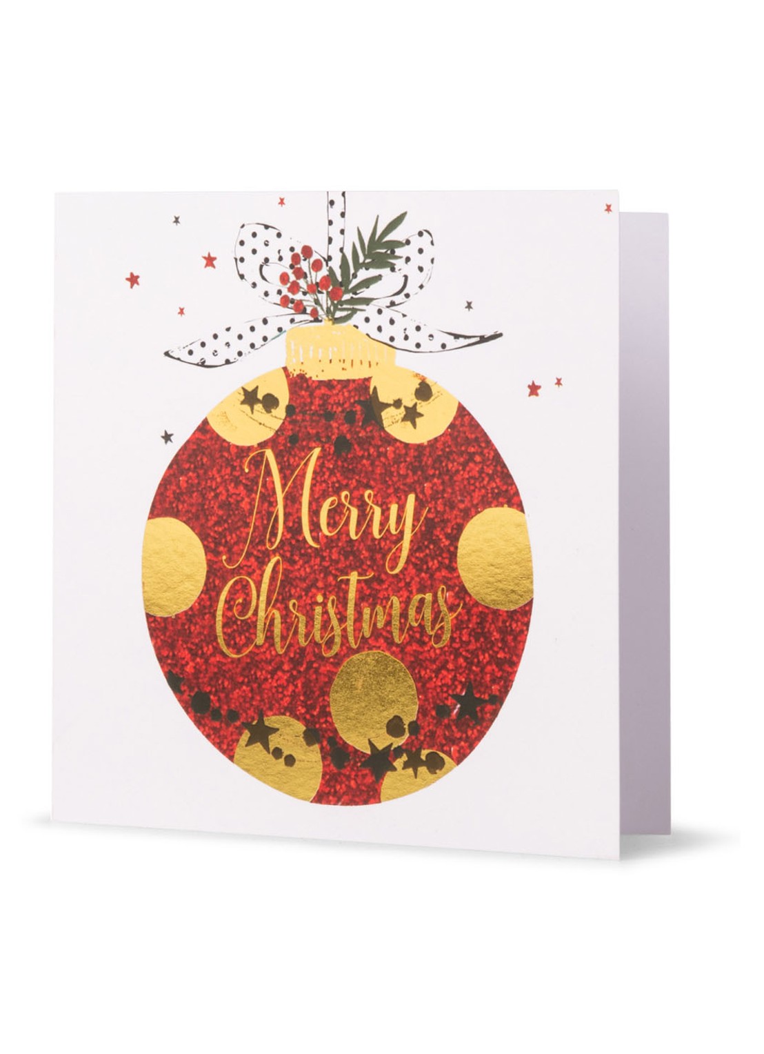 MAP Publishing Amnesty International, Kerstbal Merry Christmas - 1 design - Kerstkaart met envelop set van 8 - voorkant 5 steenrood