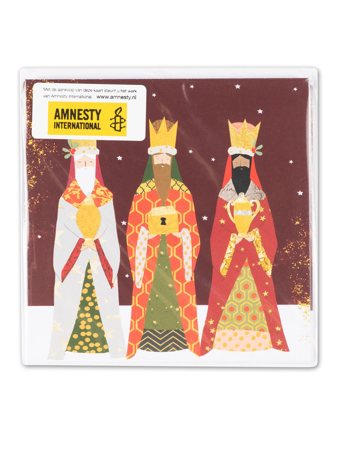 MAP Publishing Amnesty International Kerstkaarten Drie Koningen - set van 8 inclusief enveloppen - voorkant 2 multicolor