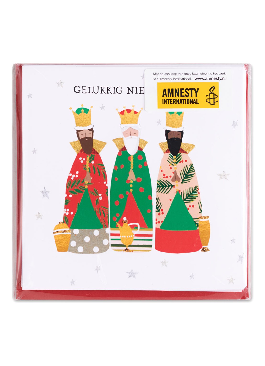 MAP Publishing Drie Koningen kerstkaart -  set van 8 inclusief enveloppen - voorkant wit