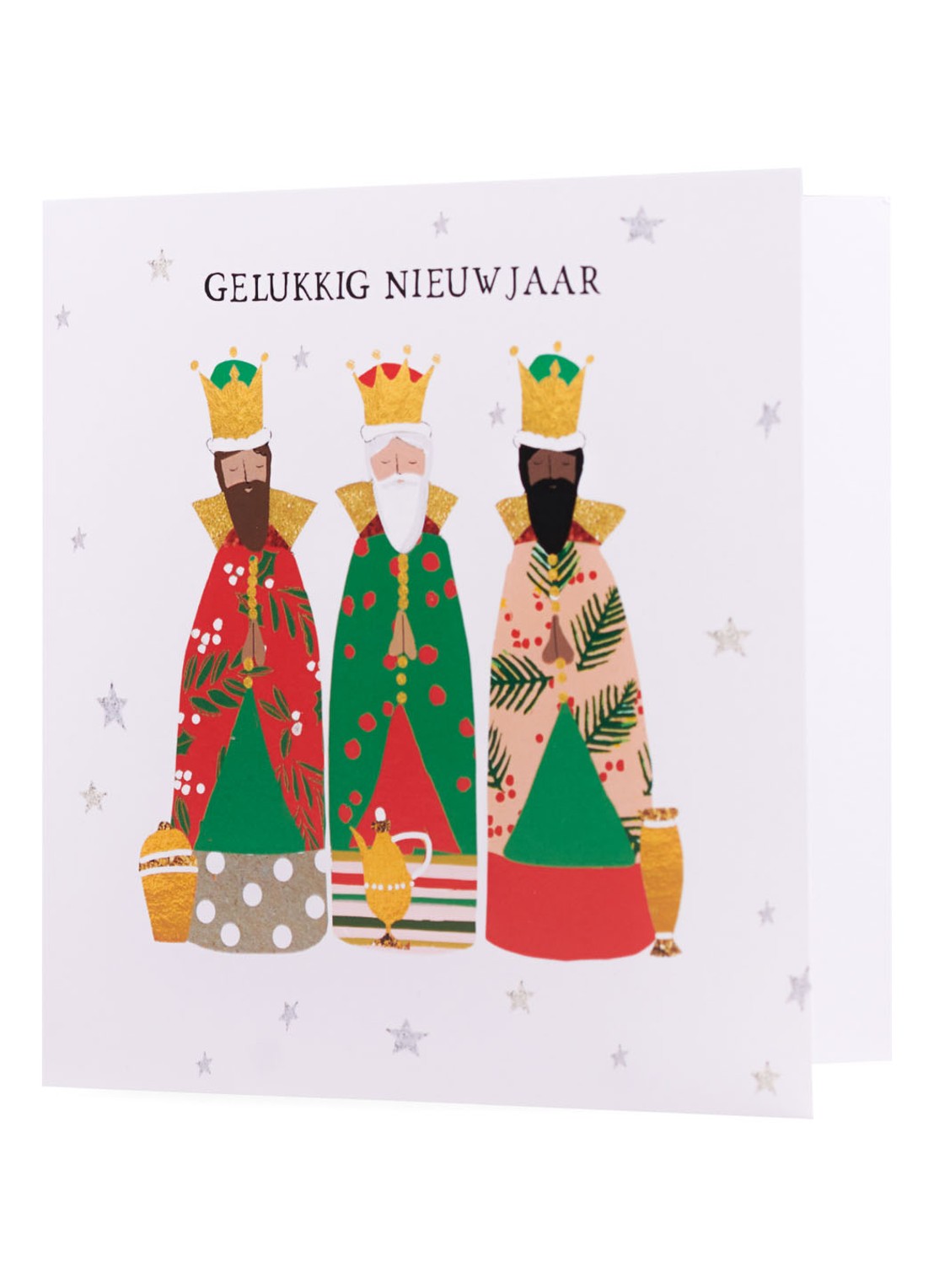 MAP Publishing Drie Koningen kerstkaart -  set van 8 inclusief enveloppen - voorkant 2 wit
