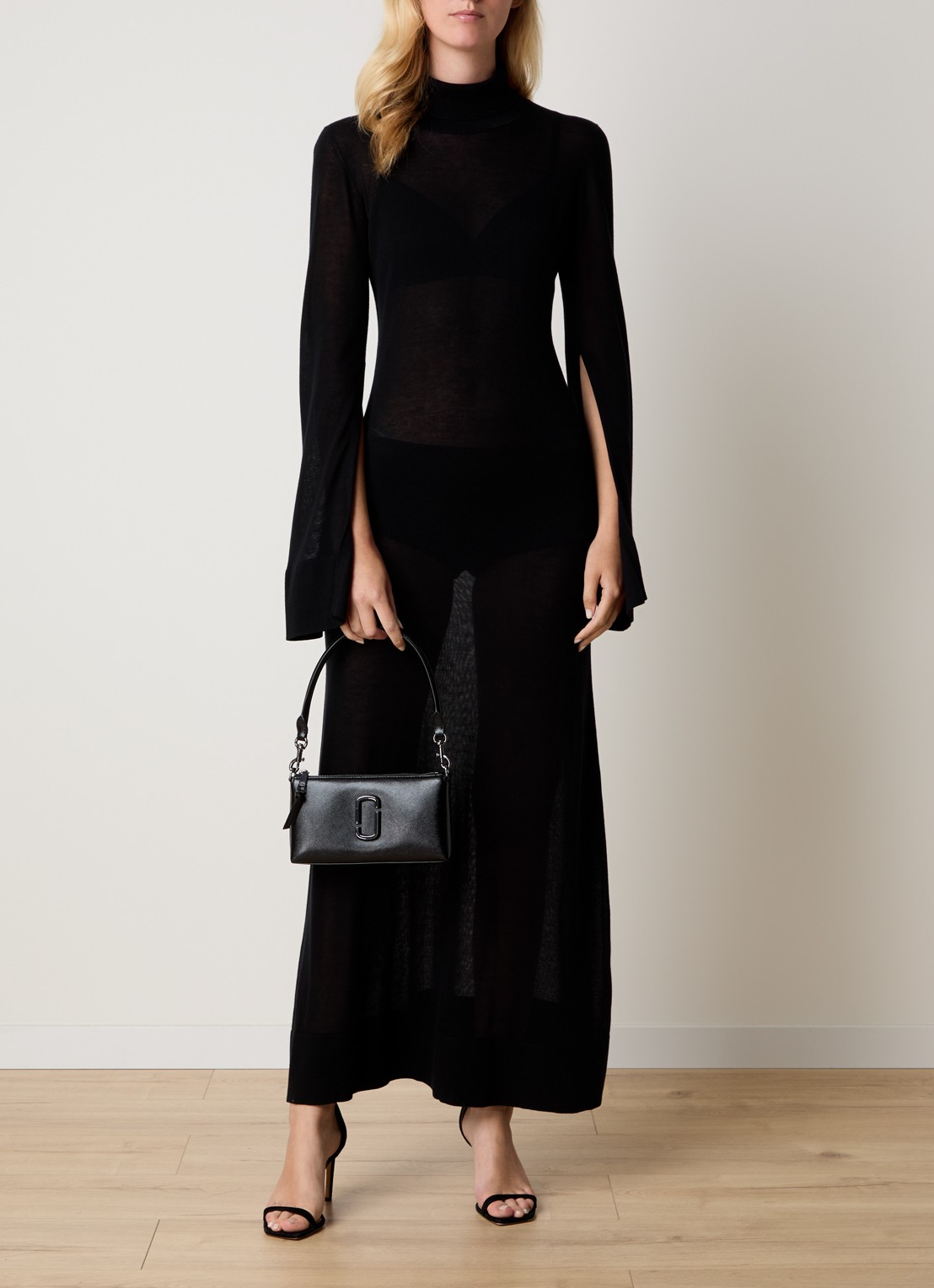 Marc Jacobs Le Pochette schoudertas van leer met afneembare schouderriem  - voorkant 7 zwart