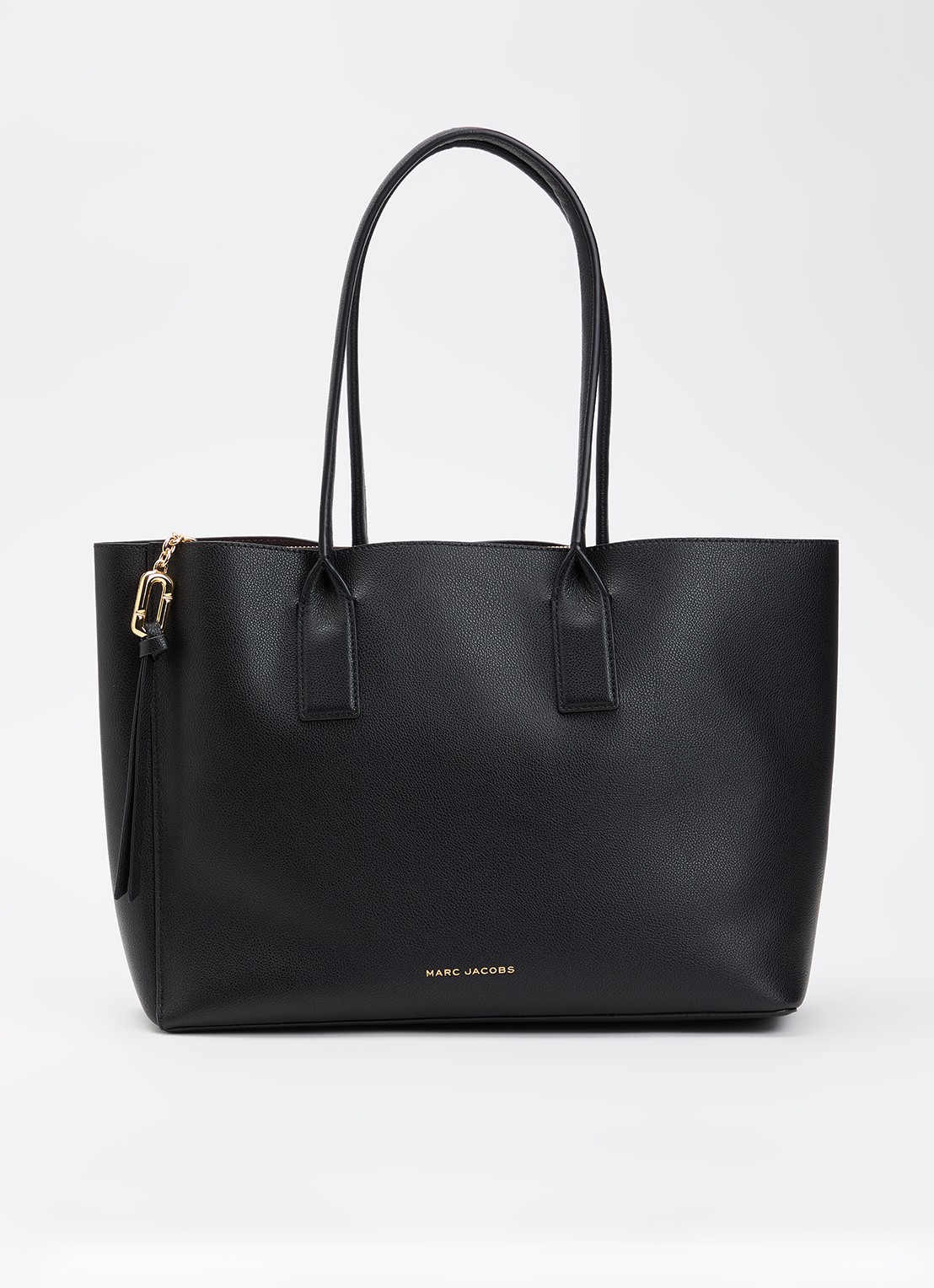 Marc Jacobs Pop J Marc Work shopper van leer met 13 inch laptopvak - voorkant zwart