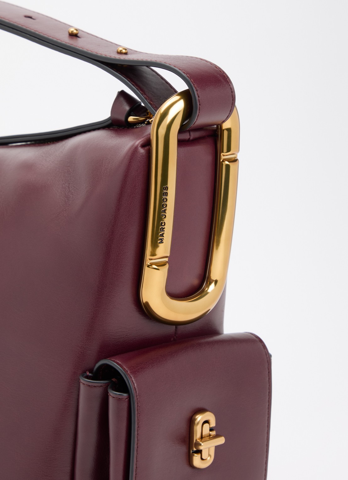 Marc Jacobs Scene Large schoudertas van leer met verstelbare schouderriem - detail 4 bordeauxrood