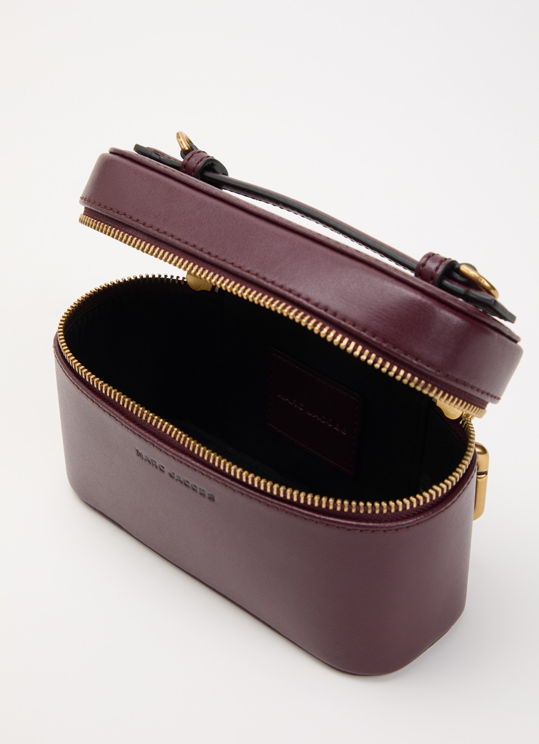 Marc Jacobs Scene Vanity handtas van leer met afneembare schouderriem  - detail 2 aubergine