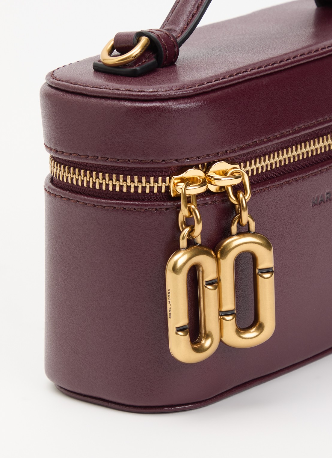 Marc Jacobs Scene Vanity handtas van leer met afneembare schouderriem  - detail 4 aubergine