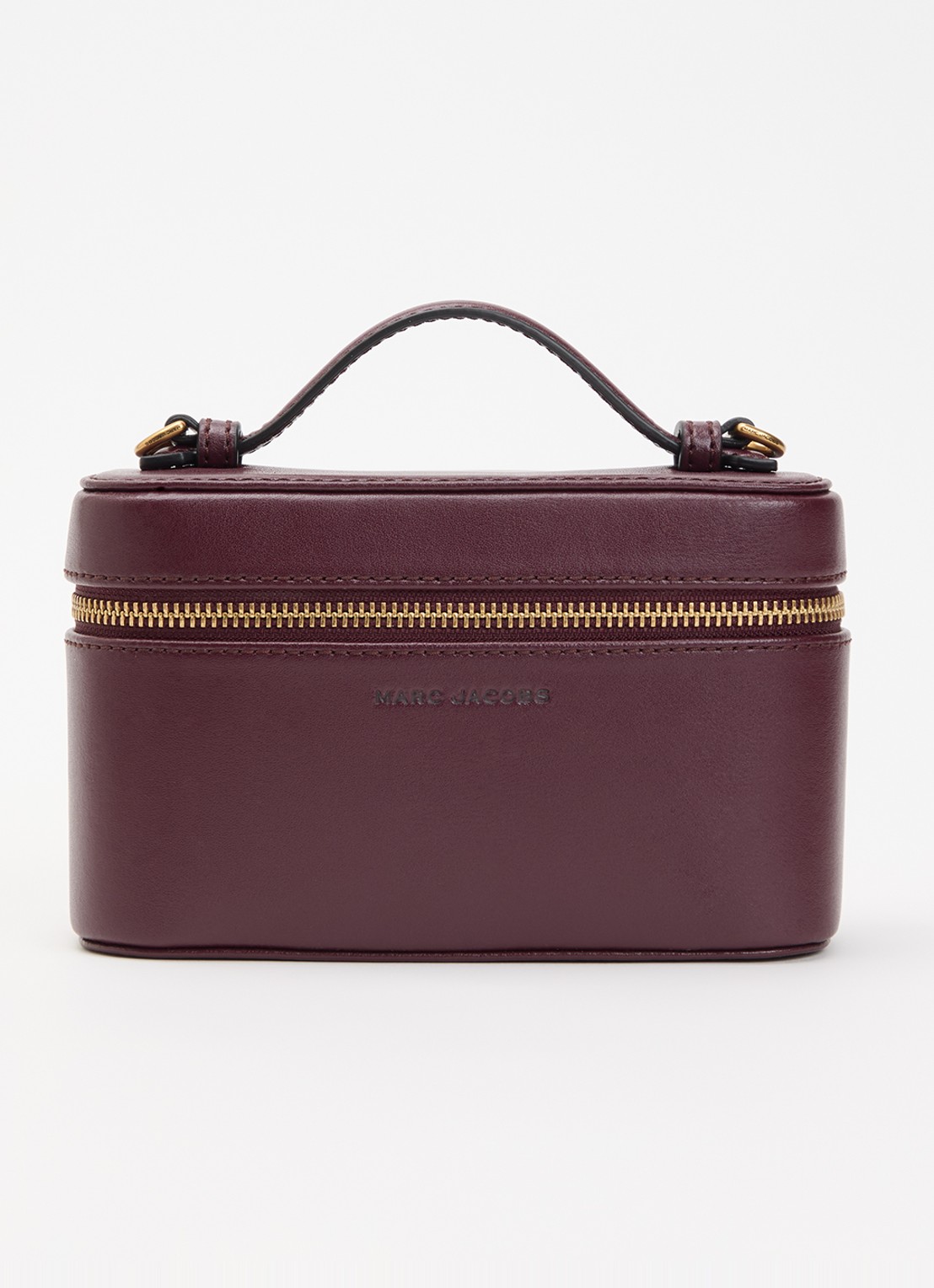 Marc Jacobs Scene Vanity handtas van leer met afneembare schouderriem  - voorkant aubergine