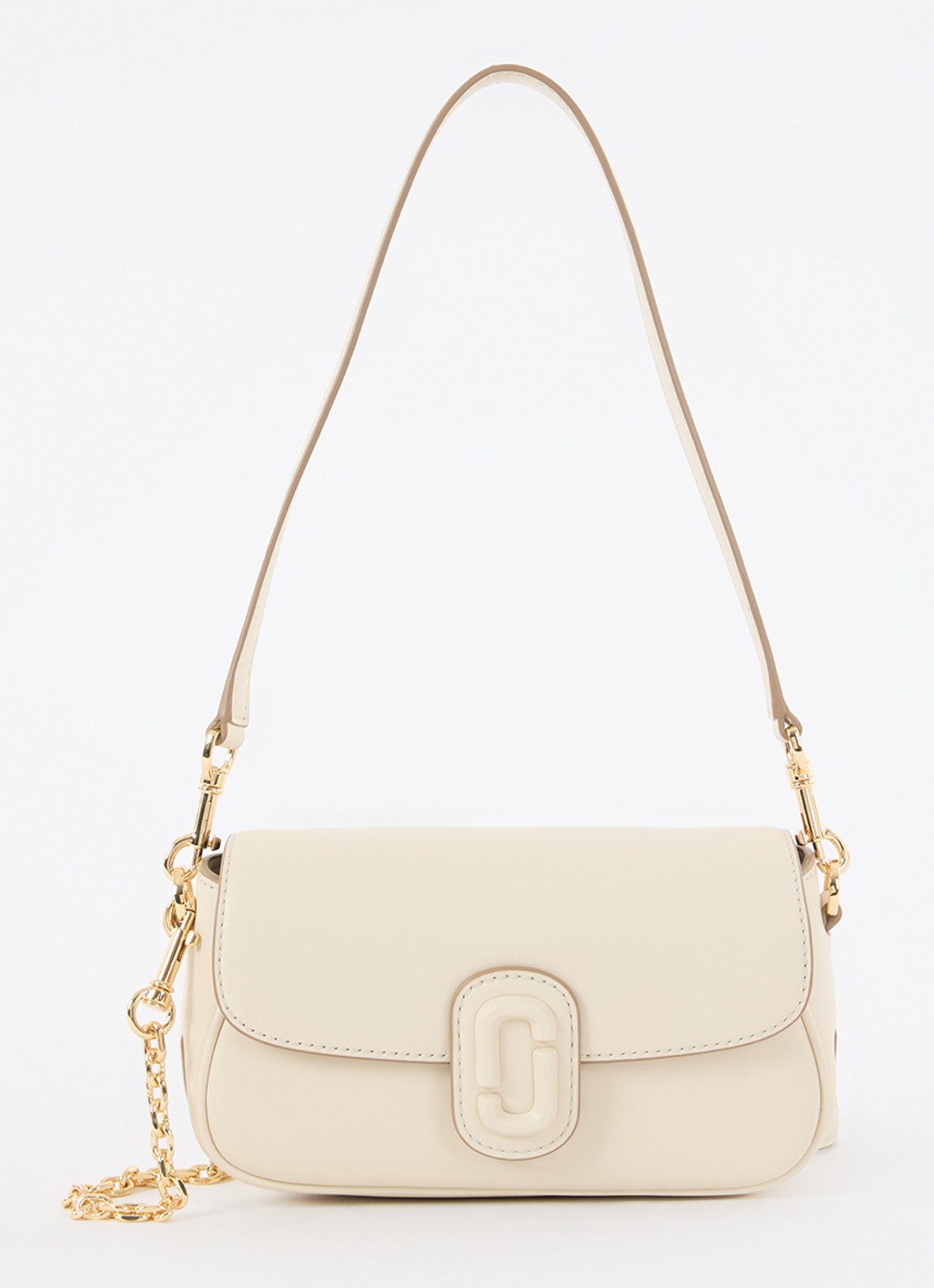 Marc Jacobs Small schoudertas van leer met afneembare schouderriem - voorkant 2 wit