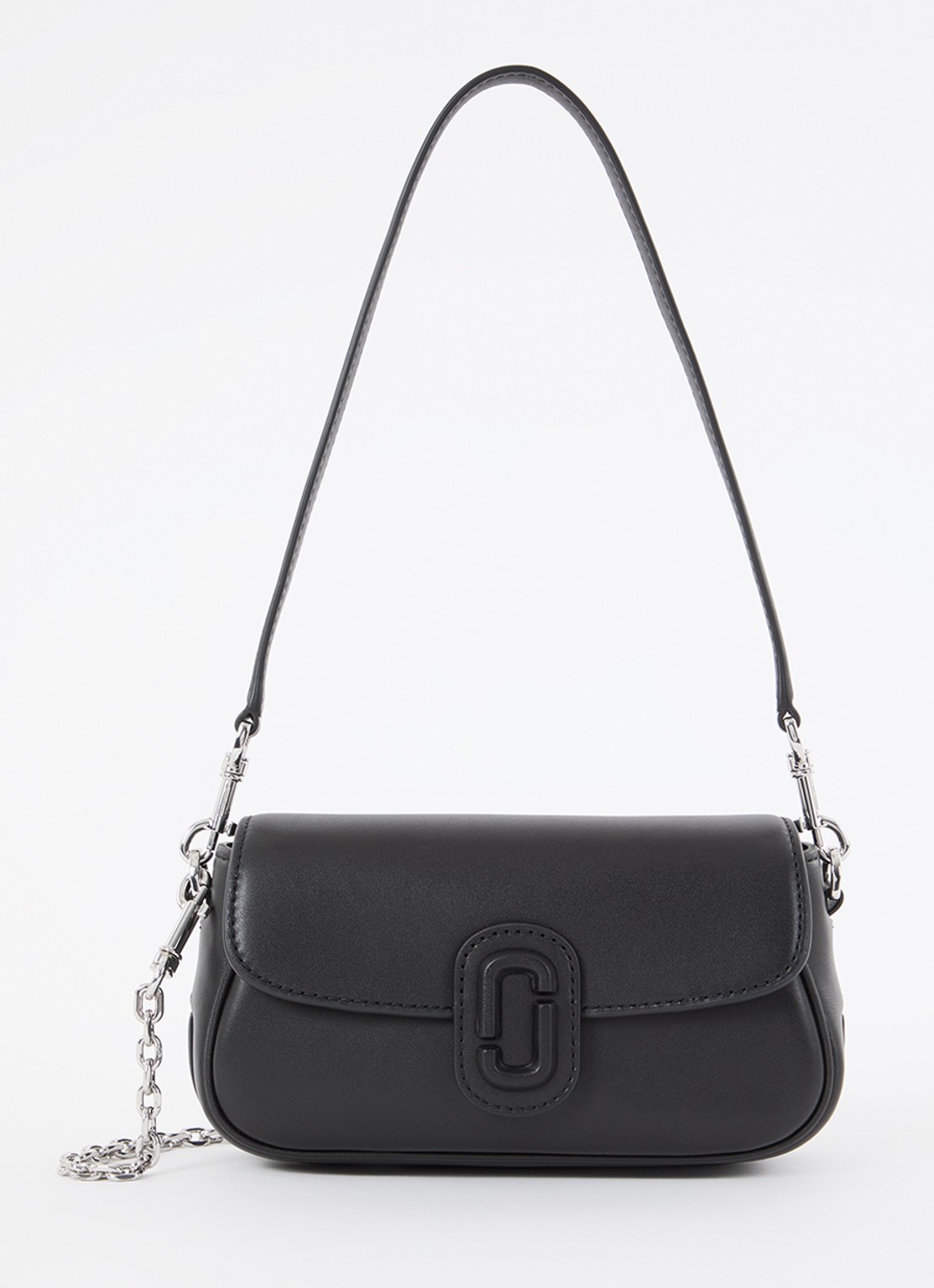 Marc Jacobs Small schoudertas van leer met afneembare schouderriem - voorkant zwart