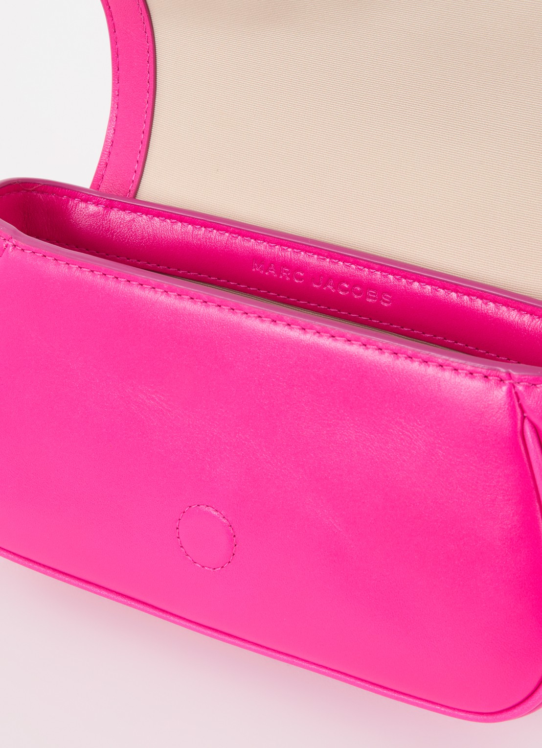Marc Jacobs Small schoudertas van leer met afneembare schouderriem - detail 2 fuchsia