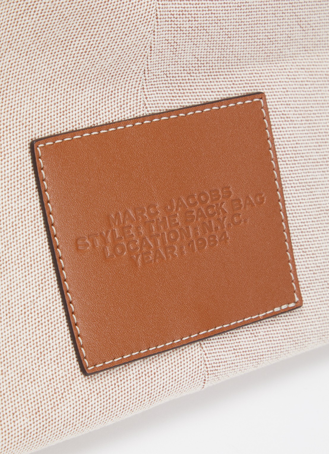 Marc Jacobs The Belted Sack shopper van canvas met leren details - detail 4 camel