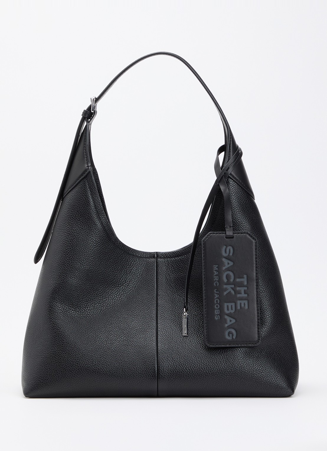 Marc Jacobs The Belted Sack shopper van leer met verstelbare schouderriem - voorkant zwart