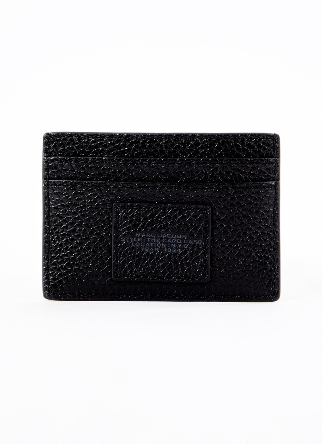 Marc Jacobs The Card Case pasjeshouder van leer met logo - achterkant zwart