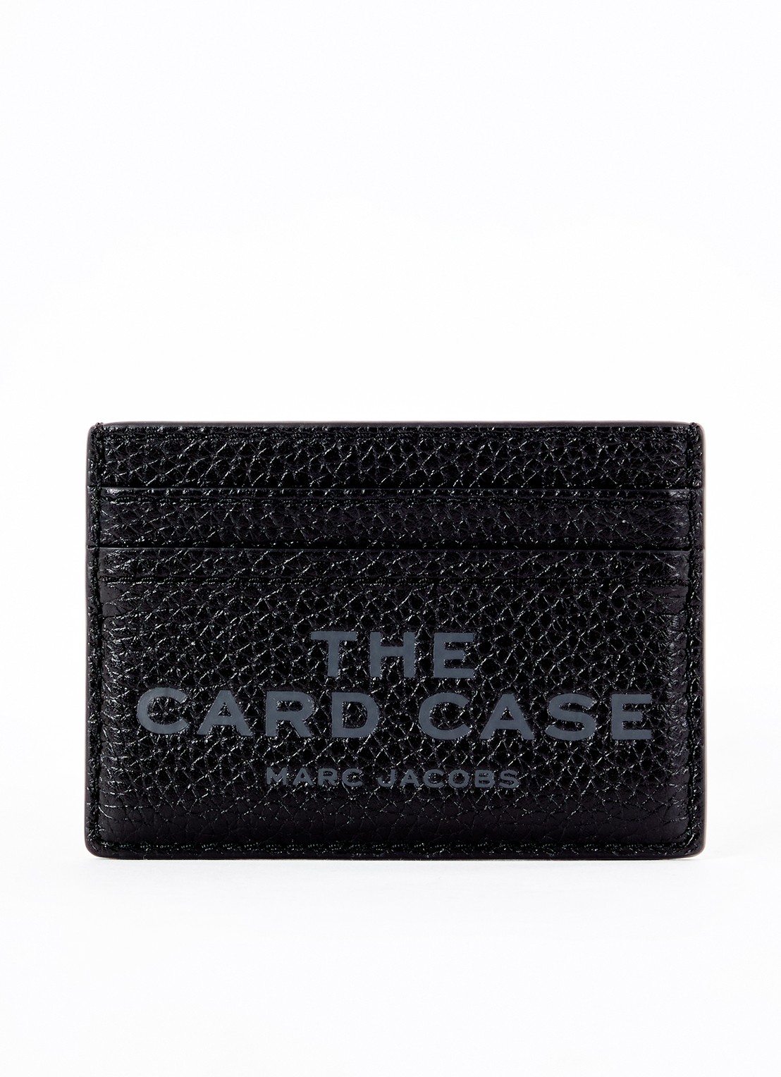 Marc Jacobs The Card Case pasjeshouder van leer met logo - voorkant 3 zwart