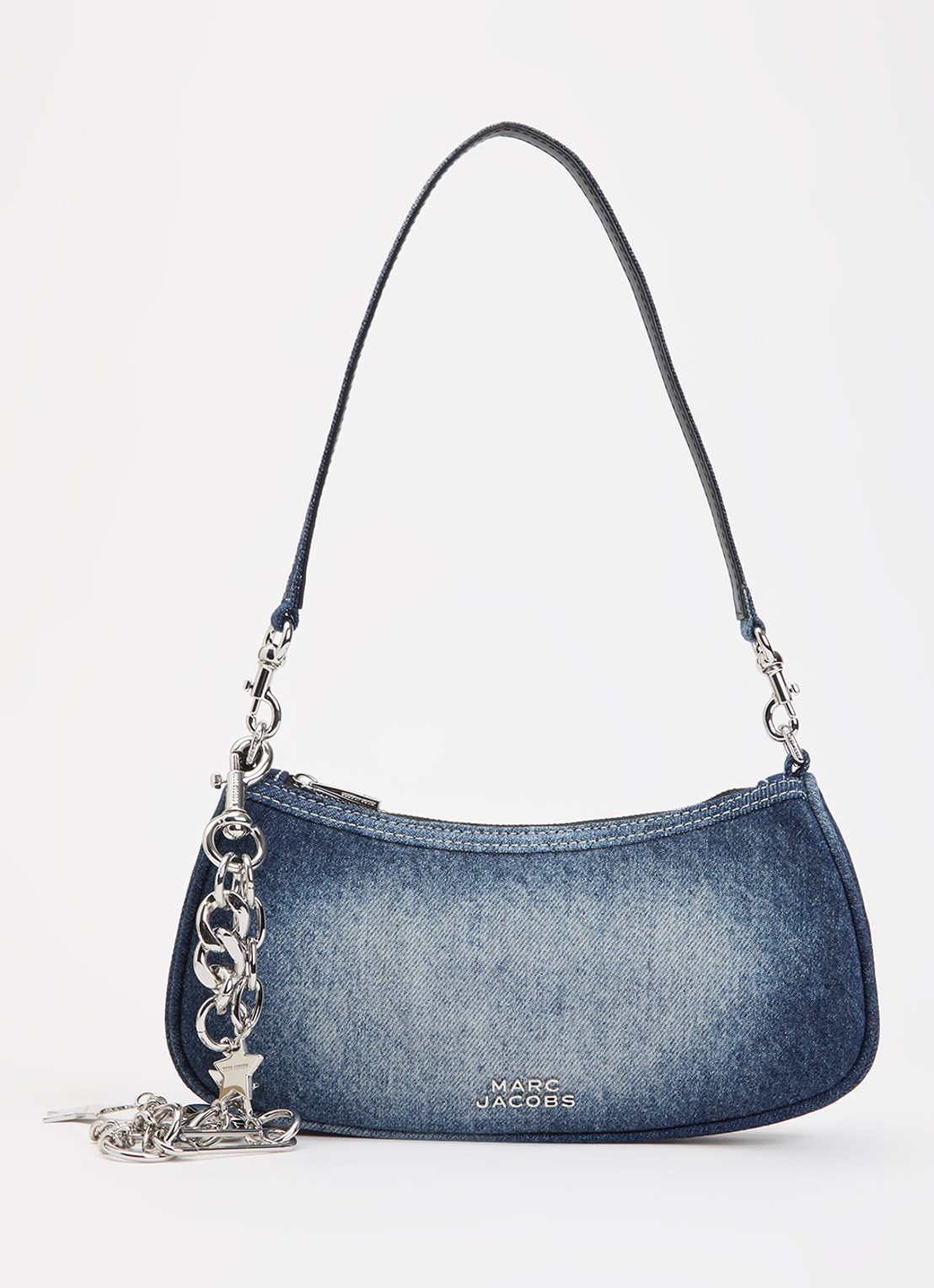 Marc Jacobs The Charm schoudertas van denim met afneembare schouderriem  - voorkant indigo