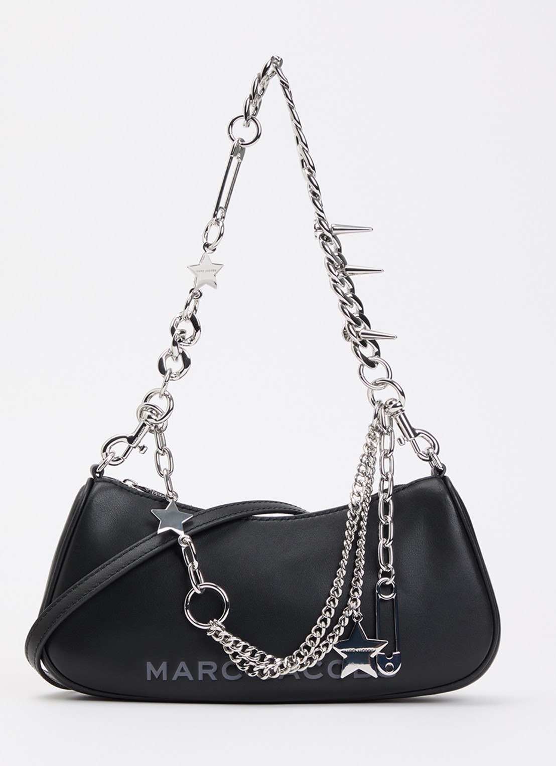 Marc Jacobs The charm schoudertas van leer met afneembare schouderriem - voorkant 2 zwart