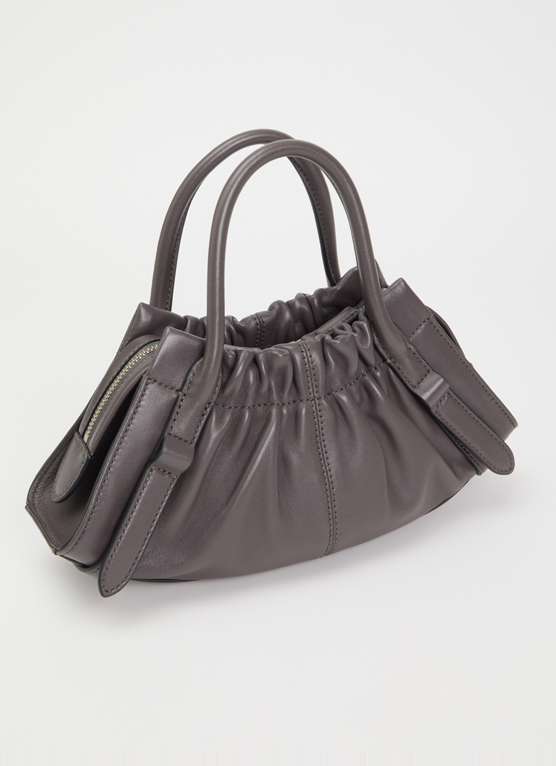 Marc Jacobs The Cristina Small Satchel handtas van lamsleer - achterkant 6 donkergrijs