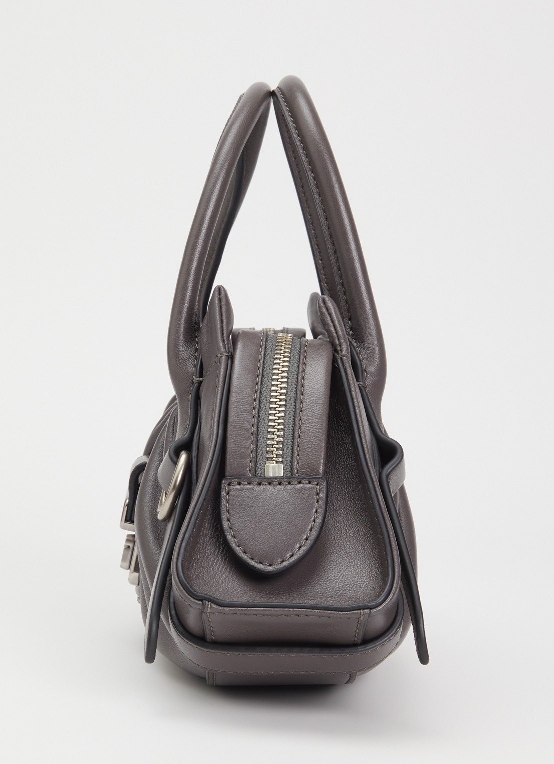 Marc Jacobs The Cristina Small Satchel handtas van lamsleer - detail 2 donkergrijs