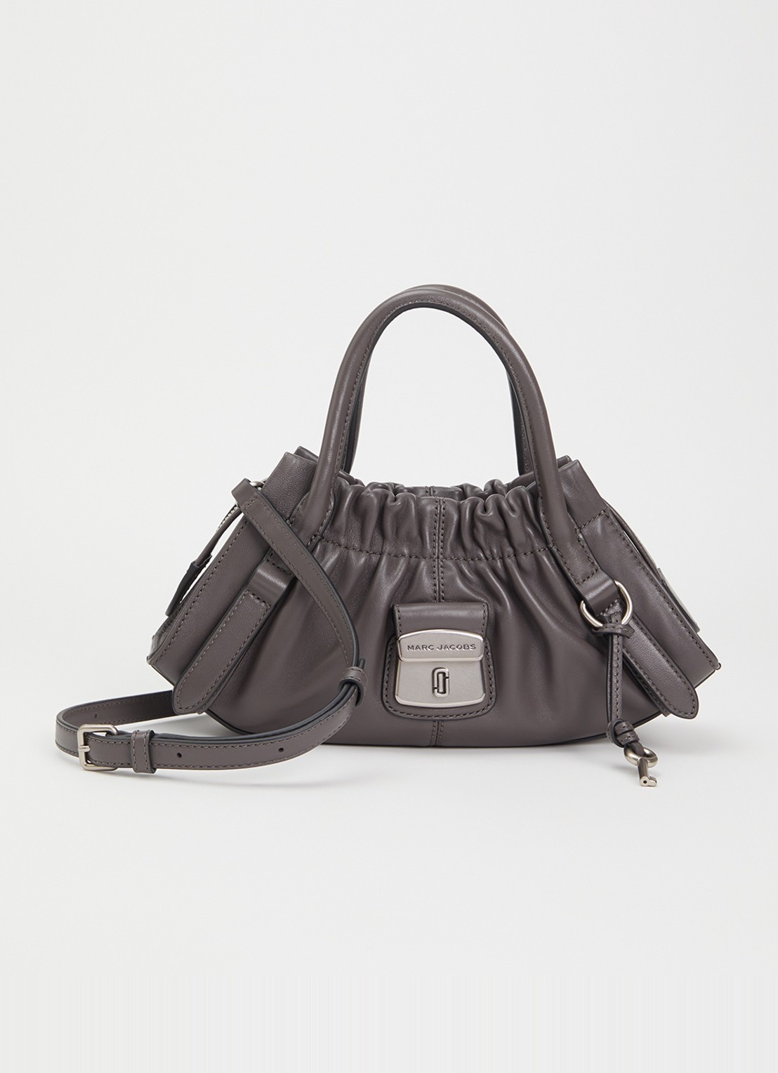 Marc Jacobs The Cristina Small Satchel handtas van lamsleer - voorkant 5 donkergrijs