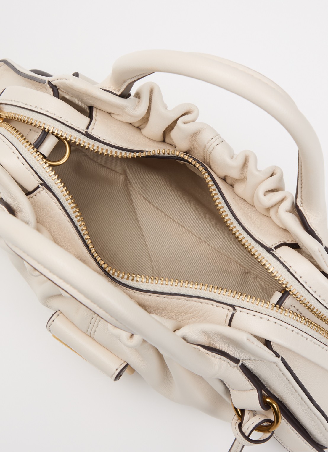 Marc Jacobs The Cristina Small Satchel handtas van leer - detail 3 ivoor
