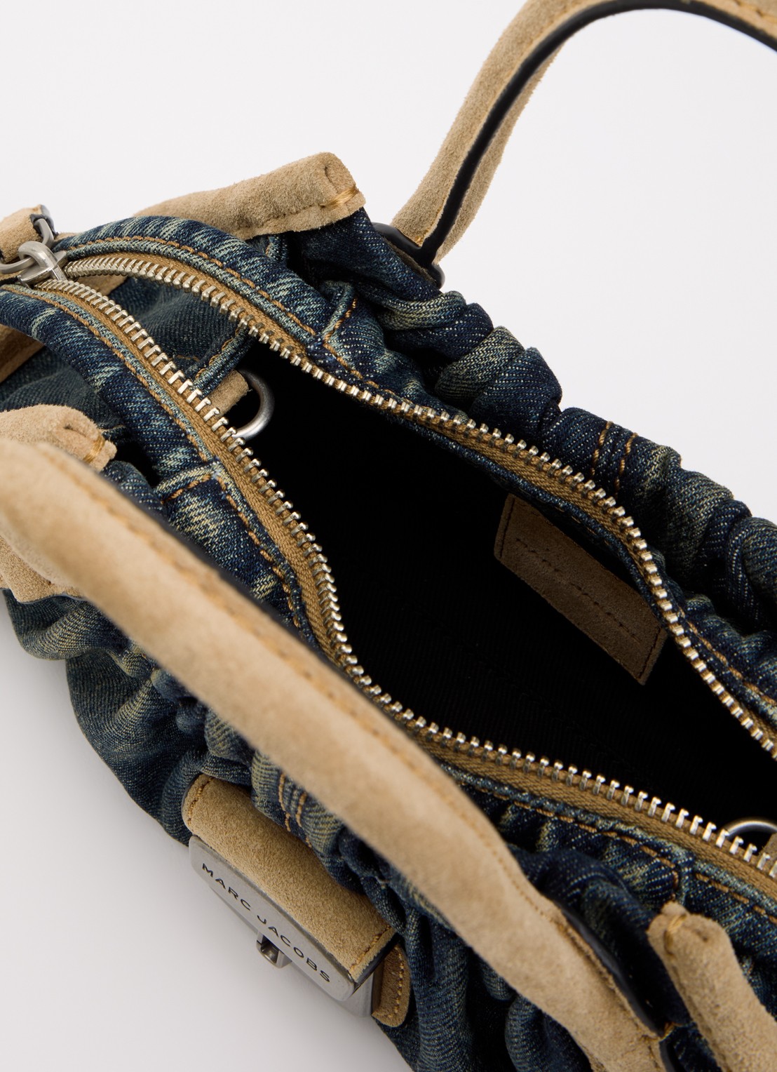Marc Jacobs The Cristina Small Satchel schoudertas van denim met suède details - detail 3 denim