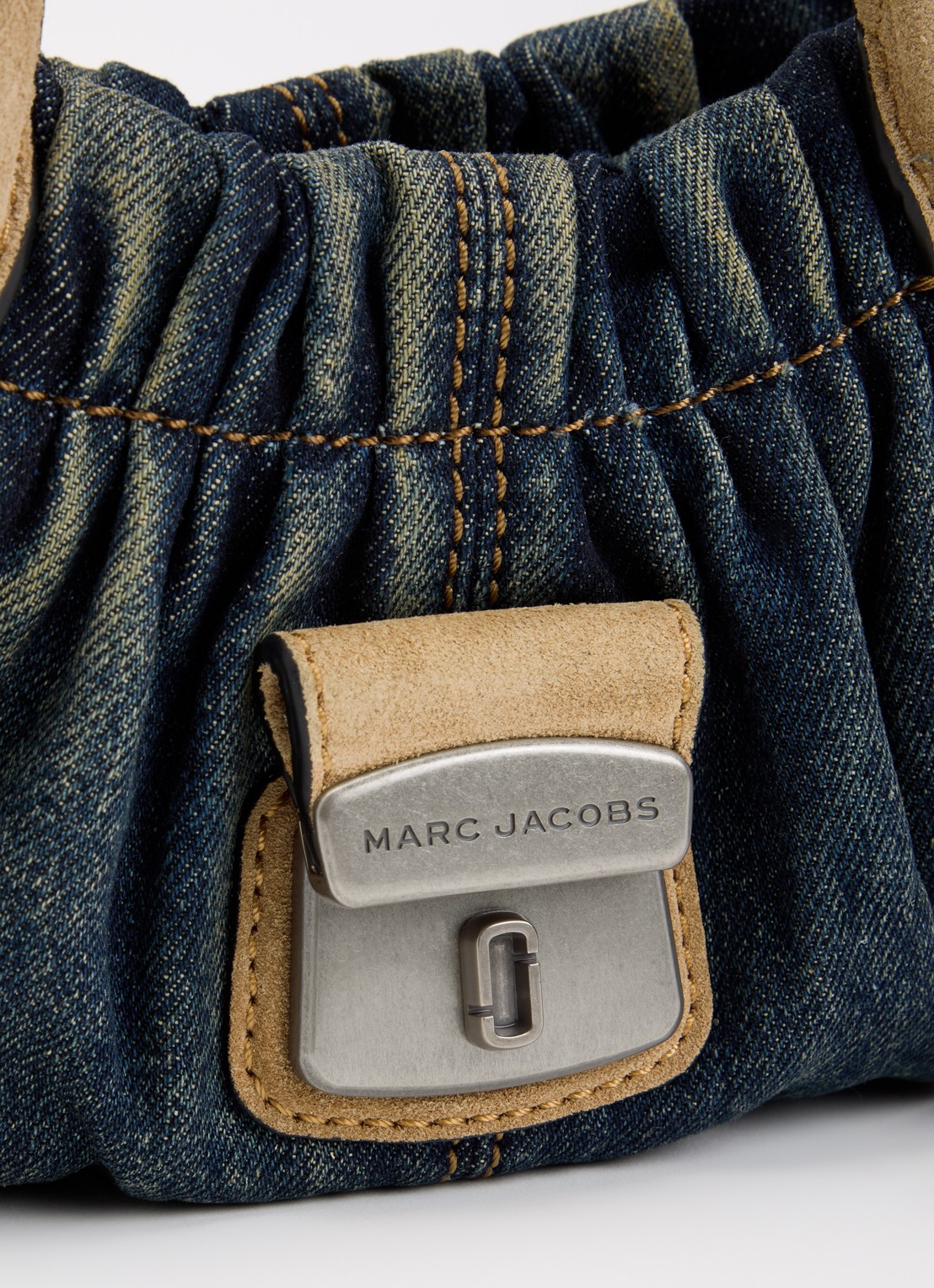 Marc Jacobs The Cristina Small Satchel schoudertas van denim met suède details - detail 5 denim