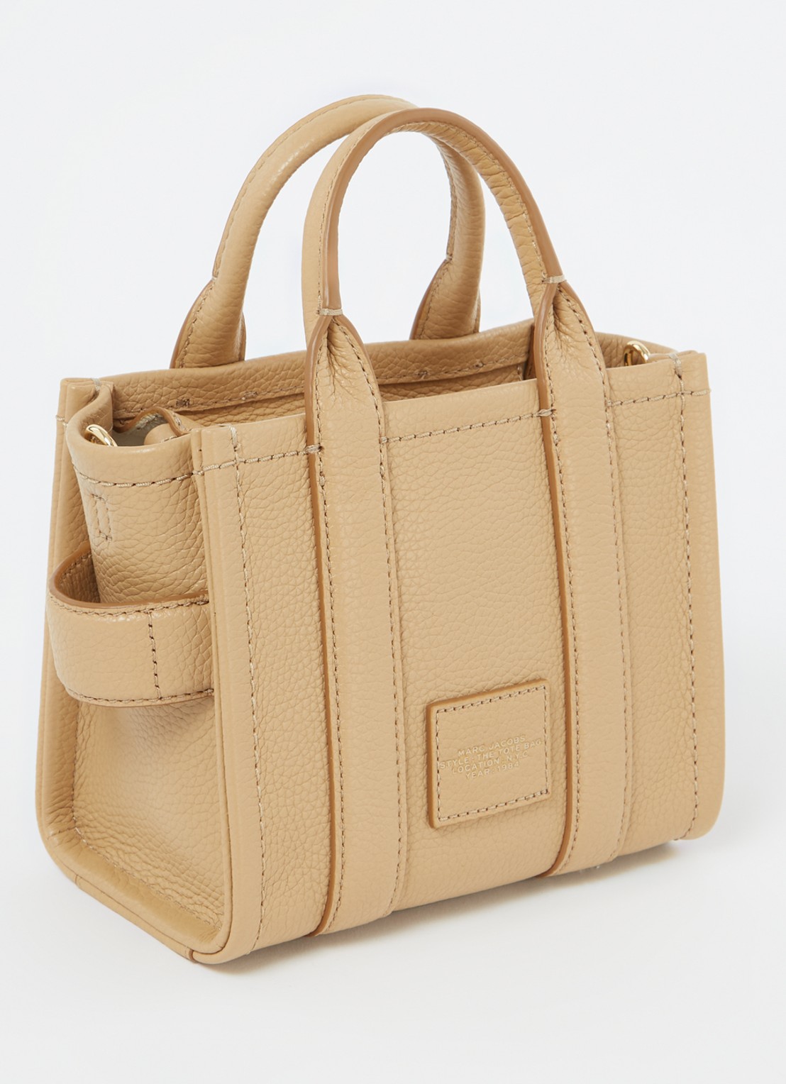 Marc Jacobs The Crossbody Tote handtas van leer - achterkant 5 camel