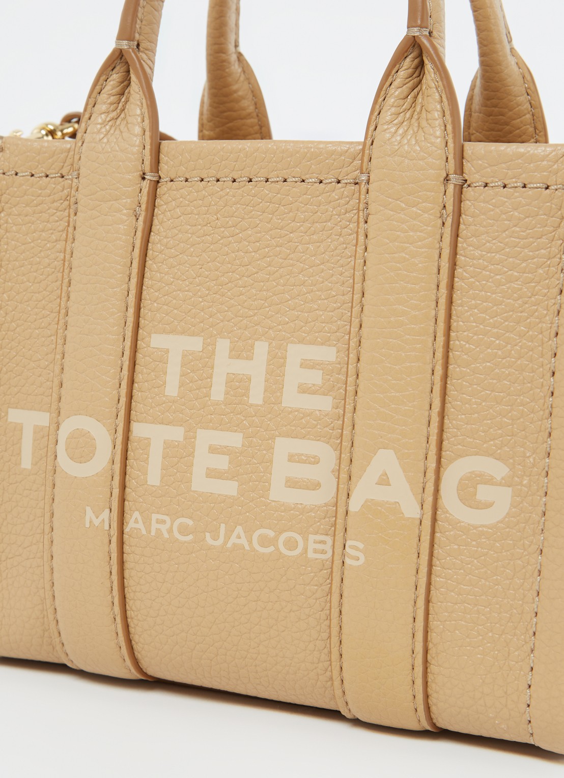 Marc Jacobs The Crossbody Tote handtas van leer - detail 4 camel
