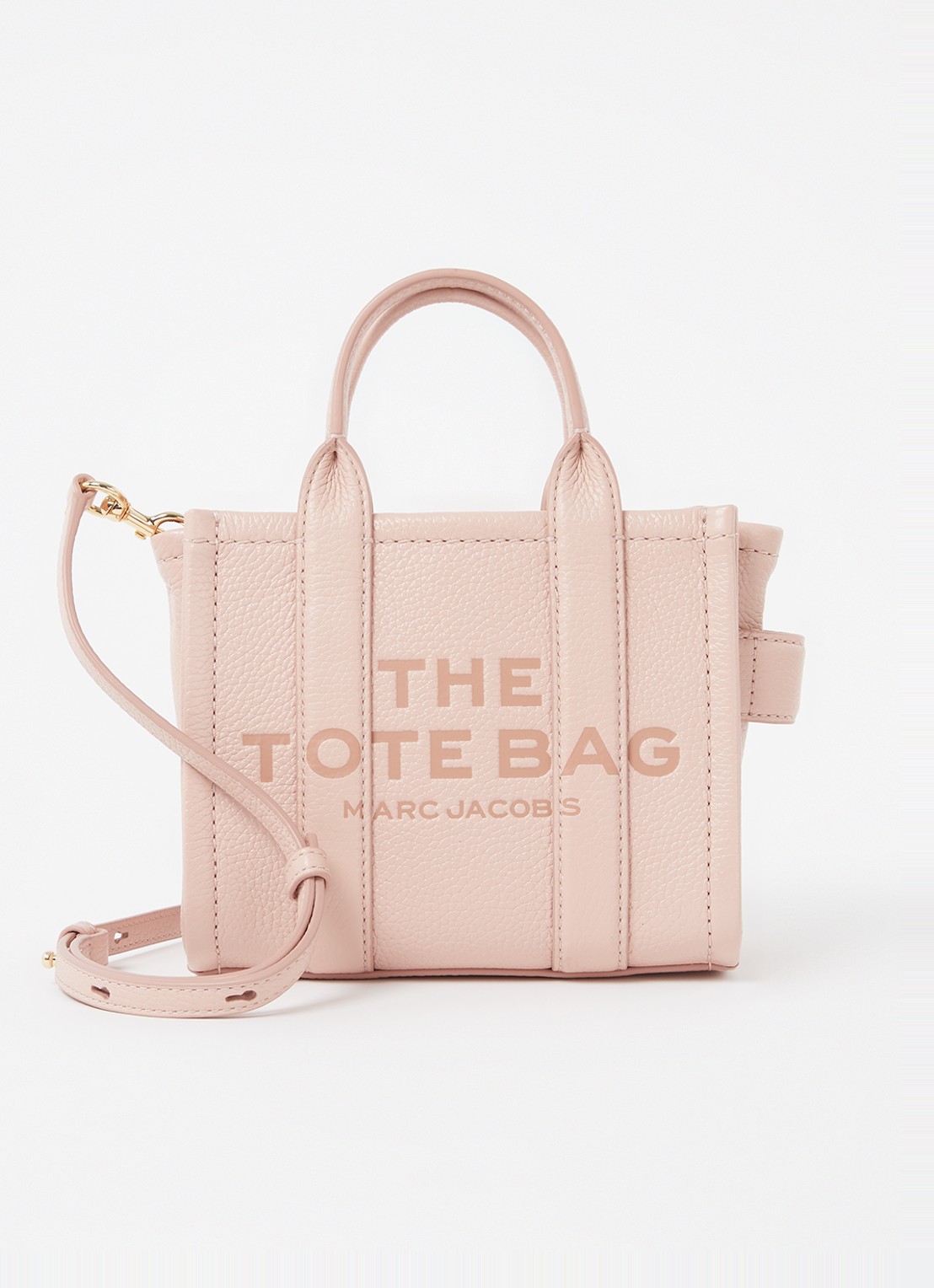 Marc Jacobs The Crossbody Tote handtas van leer - voorkant 4 lichtroze
