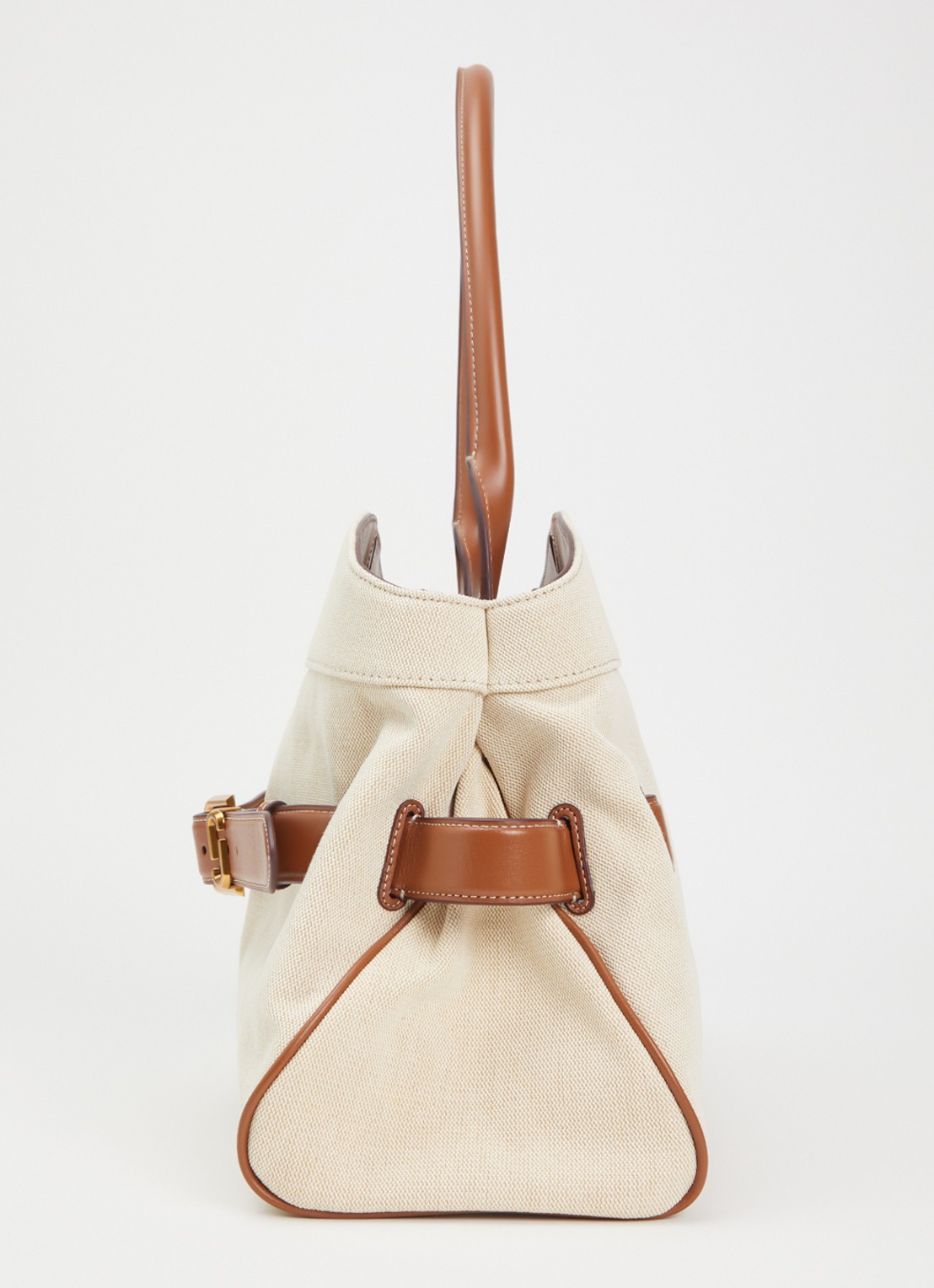 Marc Jacobs The Dakota Satchel schoudertas van canvas met kalfsleren details - detail 4 beige